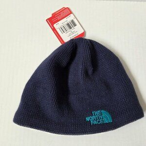 North Face Hat Boys Youth Medium Cosmic Blue Bones Beanie Cap NEW